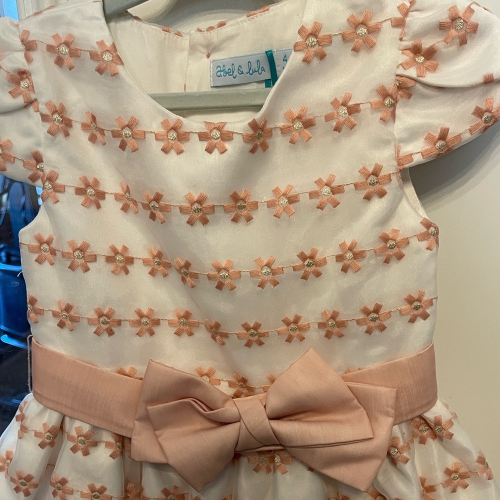 Abel & Lula Floral Pink and White Kids Dress NWT